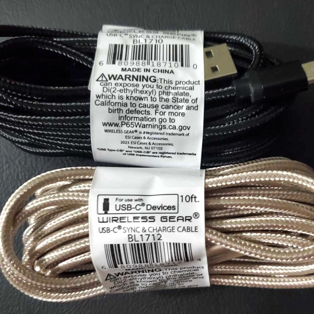 2 pack- 10 ft USB-C type charger